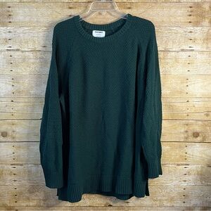 Old Navy Women’s Green Chunky Cable Knit Tunic Raglan Sweater EUC Size XL
